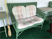 Wicker settee and matching arm chair