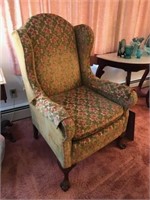 Wing Back Arm Chair, Green