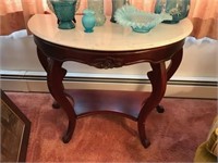 Half-round marble top stand