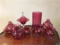 Cranberry Glass, 8 piece set