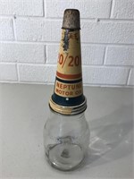 Neptune 10/20W tin top & genuine pint oil bottle