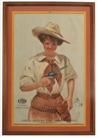 Colt Cowgirl Revolvers Advertising Poster