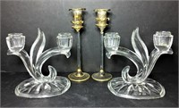 Pair of Gilded Candle Stick Holders