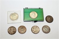 1949-1963 Franklin Half Dollars (lot of 7)