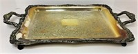 Rogers Silver Plated Footed Handled Tray