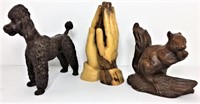 Red Mill Mfg. Carved Squirrel, Poodle, &