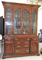 Lighted China Cabinet with Glass Shelves