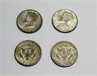 1964 Silver Kennedy Half Dollars (lot of 4)