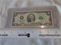 US $2 Note in Sleeve 2003