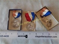 4 Vintage Medals - 2 Marked Sterling