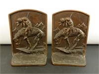 Large Old Bronze "End of the Trail" Bookend - 7