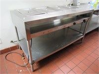 S.S. Four Compartment Steam Table: 62" x 30", El