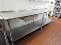 S.S. Work Table: 30" x 10', S.S. Under Counter St