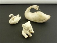 "Lenox" Swan & "Lenox" Elephant and Wood Swan