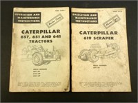 Two Caterpillar Manuals - 619 Scraper & 657, 651,