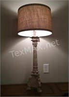French Style Faux Finish Column Lamp