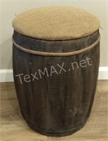 Barrel with Feed Sack Seat Chair