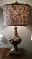 Madison Carved Lamp w Painted Shade
