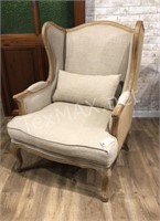 Burlap & Linen Wingback Chair