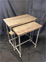 Wood & Metal Inlay Nesting Tables