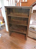 Vintage Oak Bookcase, 32" x 11" x 48"