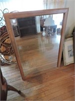 Heavy Oak Framed Mirror, 26" x 36"