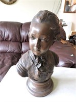 Sculptured Signed Bust, Made in Paris, 16" T