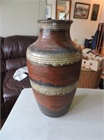 Glazed Pottery Vase, Made in West Germany, 19" T