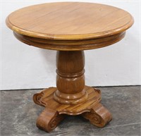 Oak Pedestal Side / End Table