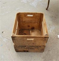 Vintage Large Wooden Crate "John Livacich San