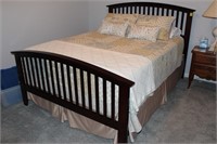Ethan Allen Solid Wood Queen Size Bed w/M & BS