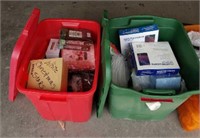 (2) Nice Lidded Totes of Christmas Lights, Star