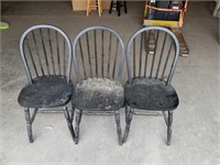 (3)Wooden Kitchen Chairs