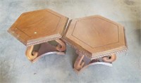 (2) Wooden Octagon Side Tables
