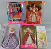 5pc Barbie Pink Box & Collector Dolls NIP