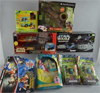 Mixed Toys in Box w/ Star Wars, Scooby Doo +
