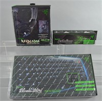 3pc Razer Gaming Acc NIB-Keyboard, Headphones