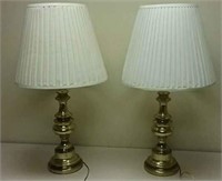 2 Brass Table Lamps Working