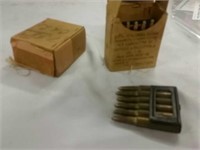 Italian -25 rounds & 9 clips of 7.35 in boxes