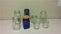8 Various Lidded Glass Jars Some Vintage