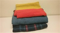 2 Twin Size Blankets & Knitted Throw
