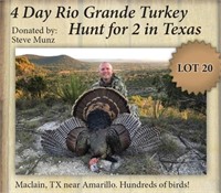4 Day Rio Grande Turkey Hunt for 2 in Texas