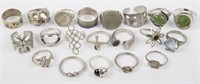 STERLING SILVER LADIES FASHION RINGS LOT OF 20