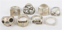 STERLING SILVER MODERNIST FASHION RINGS