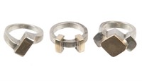 STERLING SILVER 14K YELLOW GOLD FASHION RINGS