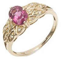 14K YELLOW GOLD AND PINK TOPAZ RING