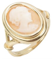 18K YELLOW GOLD CAMEO RING