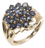 18K YELLOW GOLD AND SAPPHIRE RING