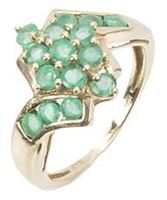 LADIES 10K YELLOW GOLD AND EMERALD RING