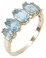 10K YELLOW GOLD BLUE TOPAZ BAND RING